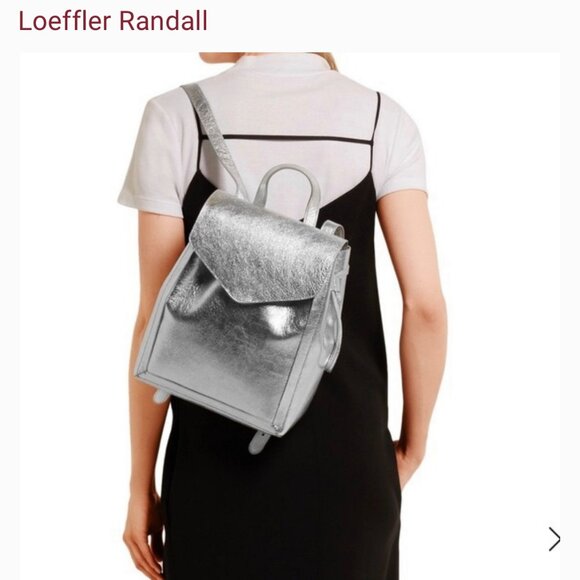 Loeffler Randall Handbags - Loeffler Randall Silver Leather Backpack😎
